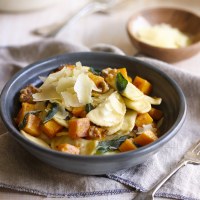 Spinach & Ricotta Agnolotti with Roast Pumpkin, Walnuts and Sage